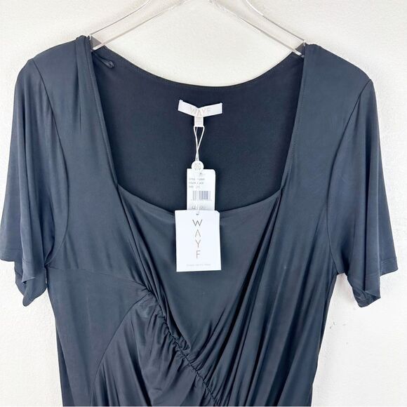 WAYF Black Slinky Bodycon Dress Midi Plus Size 2X - Picture 2 of 6